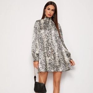 Snakeskin Tunic Dress long sleeve turtleneck dress